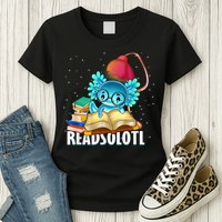 Readsolotl Axolotl Funny Reading Fish Books Lizard  Womens T-Shirt