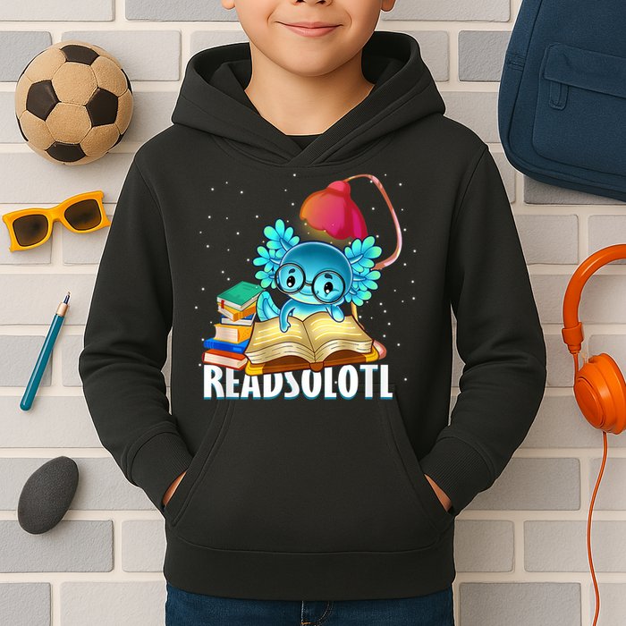 Readsolotl Axolotl Funny Reading Fish Books Lizard  Kids Hoodie