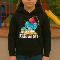 Readsolotl Axolotl Funny Reading Fish Books Lizard  Kids Hoodie
