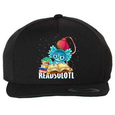 Readsolotl Axolotl Funny Reading Fish Books Lizard  Wool Snapback Cap