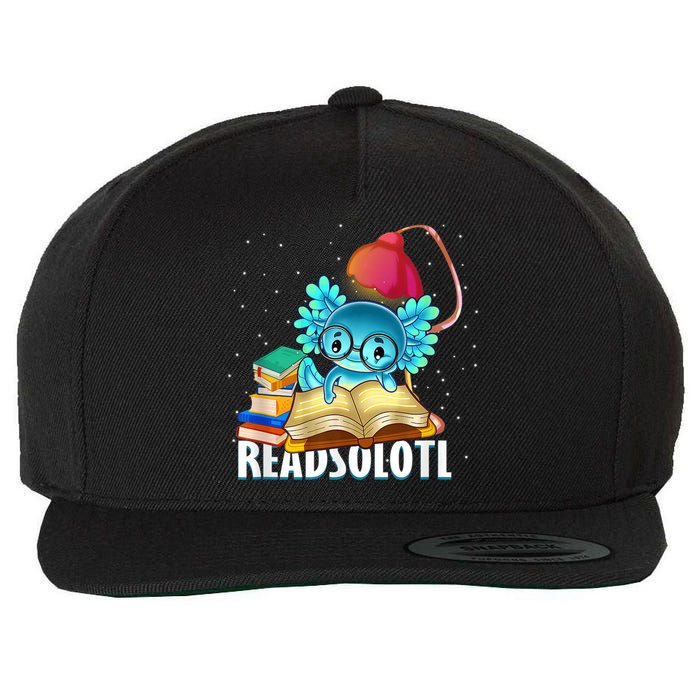 Readsolotl Axolotl Funny Reading Fish Books Lizard  Wool Snapback Cap