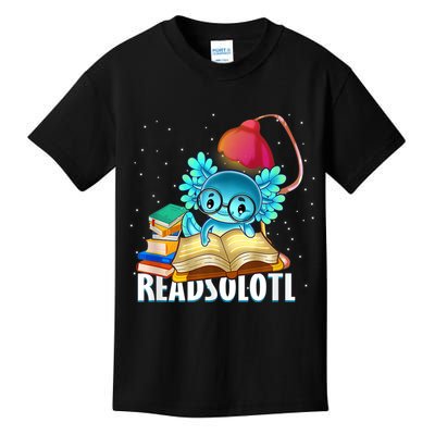 Readsolotl Axolotl Funny Reading Fish Books Lizard  Kids T-Shirt
