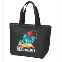 Readsolotl Axolotl Funny Reading Fish Books Lizard  Zip Tote Bag