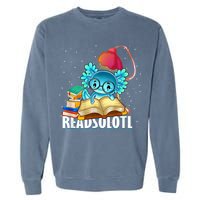 Readsolotl Axolotl Funny Reading Fish Books Lizard  Garment-Dyed Sweatshirt