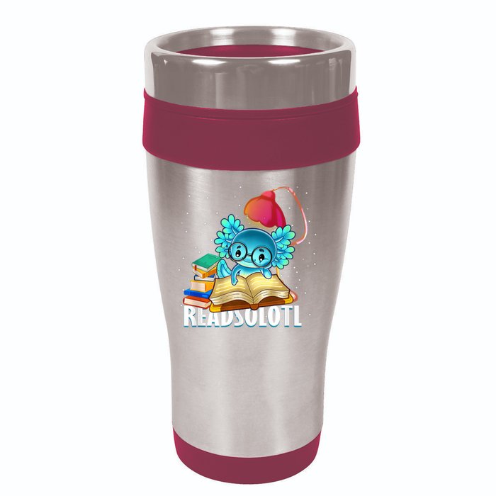 Readsolotl Axolotl Funny Reading Fish Books Lizard  16oz Travel Tumbler