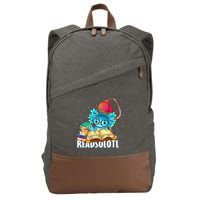 Readsolotl Axolotl Funny Reading Fish Books Lizard  Cotton Canvas Backpack