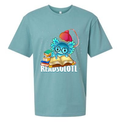 Readsolotl Axolotl Funny Reading Fish Books Lizard  Sueded Cloud Jersey T-Shirt