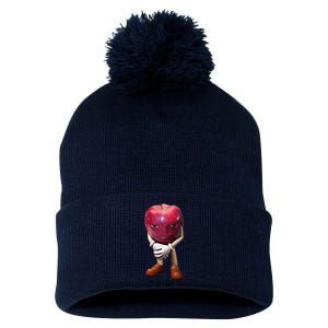 Rizz Apple Funny Meme Pom Pom 12in Knit Beanie