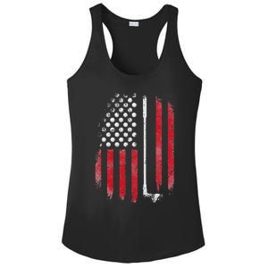 Retro American Flag Golf Gift for Golfer Funny Golf Club Ladies PosiCharge Competitor Racerback Tank