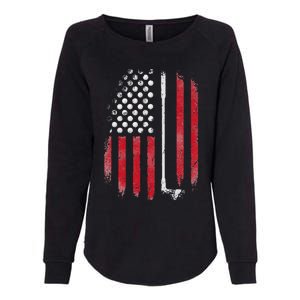 Retro American Flag Golf Gift for Golfer Funny Golf Club Womens California Wash Sweatshirt