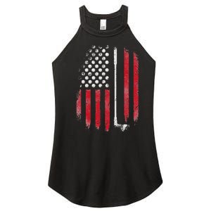 Retro American Flag Golf Gift for Golfer Funny Golf Club Women's Perfect Tri Rocker Tank