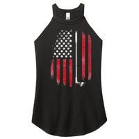 Retro American Flag Golf Gift for Golfer Funny Golf Club Women's Perfect Tri Rocker Tank