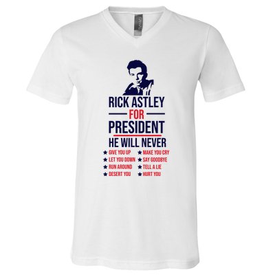 Rick Astley For President V-Neck T-Shirt