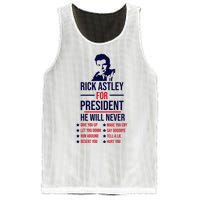 Rick Astley For President Mesh Reversible Basketball Jersey Tank