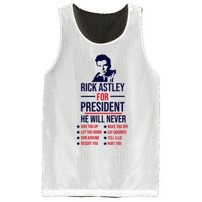 Rick Astley For President Mesh Reversible Basketball Jersey Tank