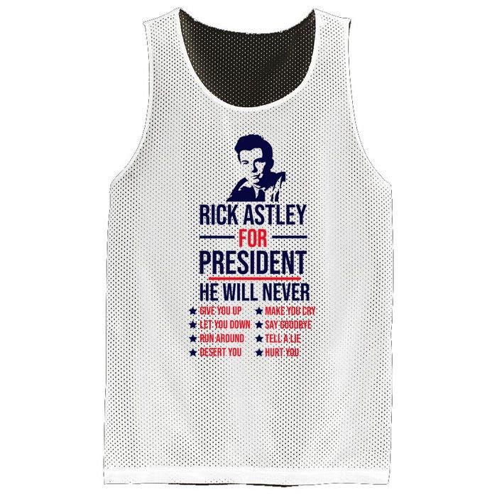 Rick Astley For President Mesh Reversible Basketball Jersey Tank