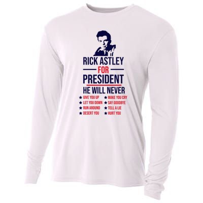 Rick Astley For President Cooling Performance Long Sleeve Crew