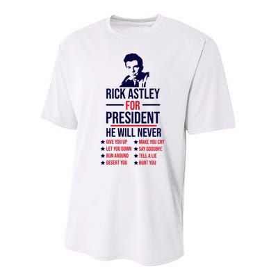 Rick Astley For President Performance Sprint T-Shirt