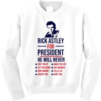 Rick Astley For President Kids Sweatshirt