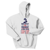 Rick Astley For President Kids Hoodie