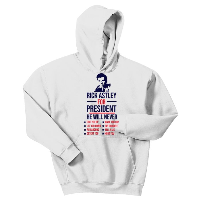 Rick Astley For President Kids Hoodie