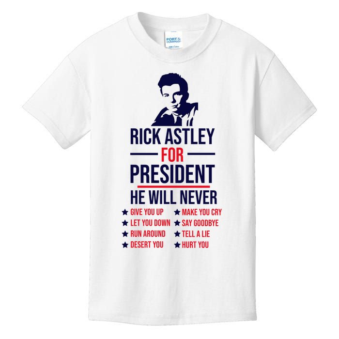 Rick Astley For President Kids T-Shirt