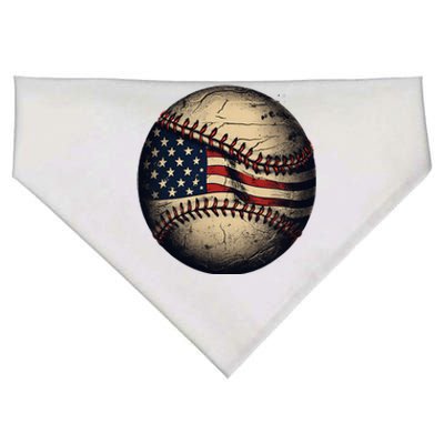 Retro American Flag Baseball Team Baseball USA-Made Doggie Bandana