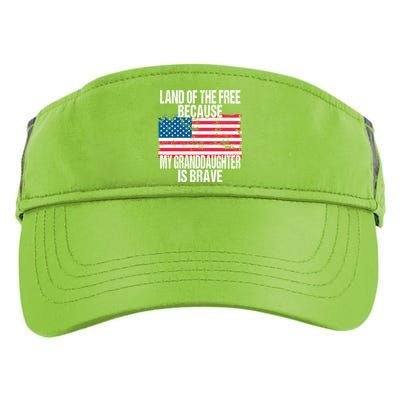 Retro American Flag Land Of The Free Military Granddaughter Gift Adult Drive Performance Visor