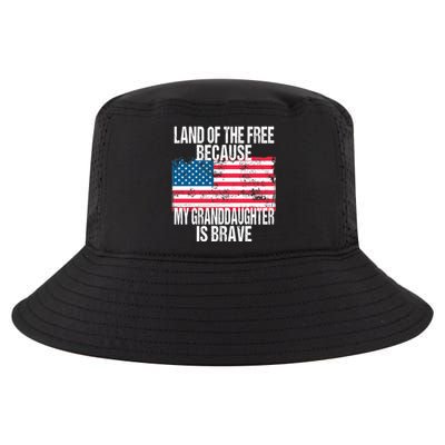 Retro American Flag Land Of The Free Military Granddaughter Gift Cool Comfort Performance Bucket Hat