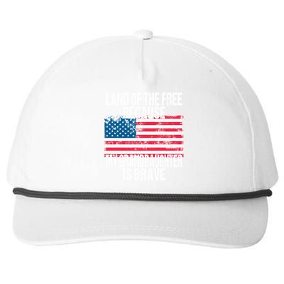 Retro American Flag Land Of The Free Military Granddaughter Gift Snapback Five-Panel Rope Hat