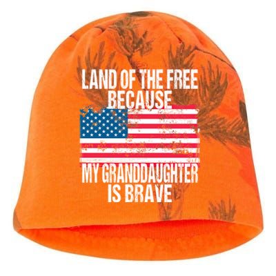 Retro American Flag Land Of The Free Military Granddaughter Gift Kati - Camo Knit Beanie