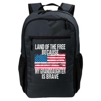 Retro American Flag Land Of The Free Military Granddaughter Gift Daily Commute Backpack