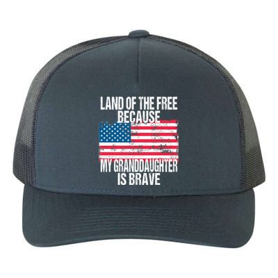 Retro American Flag Land Of The Free Military Granddaughter Gift Yupoong Adult 5-Panel Trucker Hat