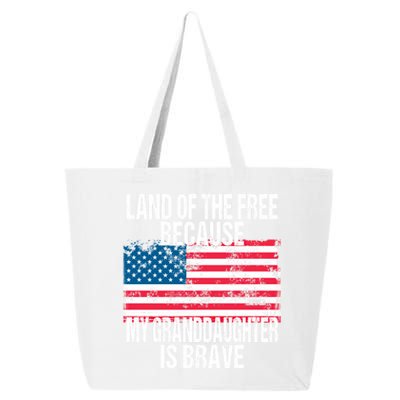 Retro American Flag Land Of The Free Military Granddaughter Gift 25L Jumbo Tote