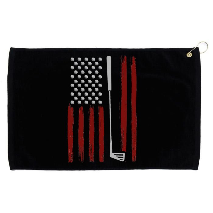 Retro American Flag Golf Gift For Golfer Grommeted Golf Towel