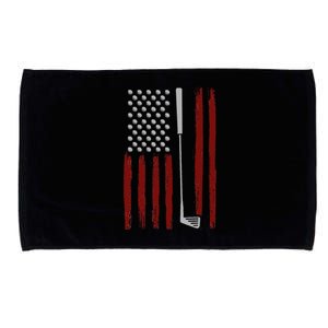 Retro American Flag Golf Gift For Golfer Microfiber Hand Towel