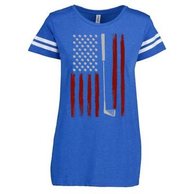 Retro American Flag Golf Gift For Golfer Enza Ladies Jersey Football T-Shirt