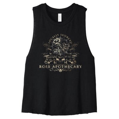 Rose Apothecary Floral Beige Women's Racerback Cropped Tank