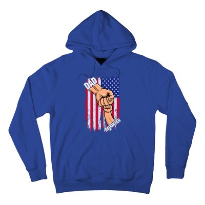 Retro American Flag Dad Daughter Fist Bump Fathers Days Gift Hoodie