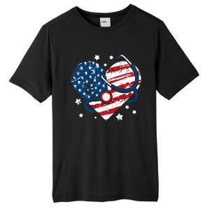 Retro American Flag Heart Nurse 4th Of July Nursing Mama Mom Gift Tall Fusion ChromaSoft Performance T-Shirt