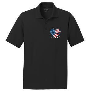 Retro American Flag Heart Nurse 4th Of July Nursing Mama Mom Gift PosiCharge RacerMesh Polo