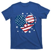 Retro American Flag Heart Nurse 4th Of July Nursing Mama Mom Gift T-Shirt