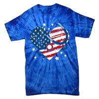 Retro American Flag Heart Nurse 4th Of July Nursing Mama Mom Gift Tie-Dye T-Shirt