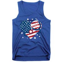 Retro American Flag Heart Nurse 4th Of July Nursing Mama Mom Gift Tank Top