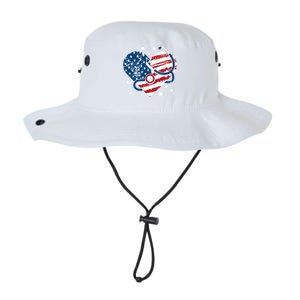 Retro American Flag Heart Nurse 4th Of July Nursing Mama Mom Gift Legacy Cool Fit Booney Bucket Hat