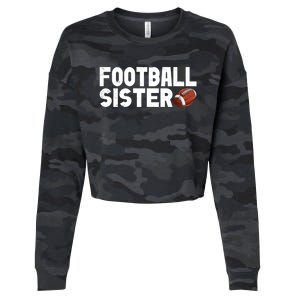 Retro American Football Sis Family Matching Sister Gift Cropped Pullover Crew