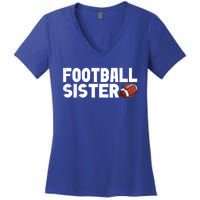 Retro American Football Sis Family Matching Sister Gift Women's V-Neck T-Shirt