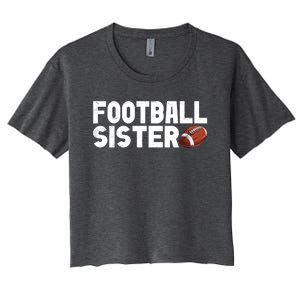 Retro American Football Sis Family Matching Sister Gift Women's Crop Top Tee