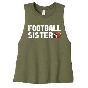 Retro American Football Sis Family Matching Sister Gift Women's Racerback Cropped Tank