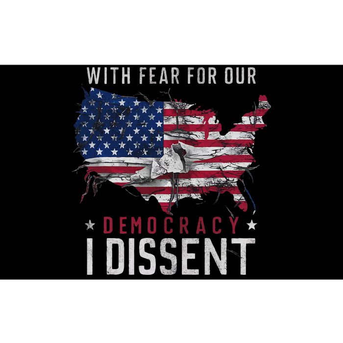 Retro American Flag I Dissent Fear For Democracy Bumper Sticker